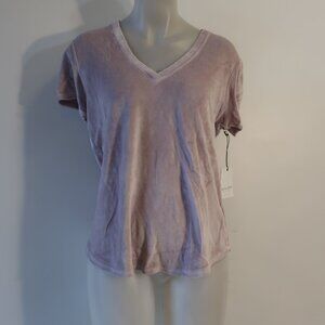NWT Womens Bella Dahl Lilac Mist V-Neck Velour Blouse Top M